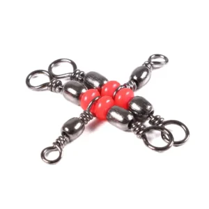 50Pcs/Bag 3 Way Brass Fishing Rolling Barrel Swivel Bearing Connector Solid Ring Swivel Set