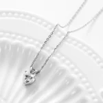 Fine Jewelry 100% 925 Sterling Silver 1ct Heart Cut D Color VVS Moissanite Solitaire Pendant Necklace