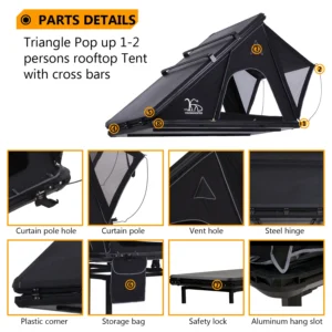 Camping Gear Comfortable Sleep Bed Tents Triangle Car Rooftop Tent Aluminum