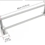 Self Adhesive Double Towel Bar ,Wall Mounted Bath Accessories Stainless Steel Shower Towel Rack, Towel Rod Holder for Bathroom