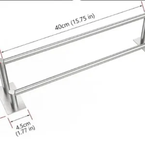 Self Adhesive Double Towel Bar ,Wall Mounted Bath Accessories Stainless Steel Shower Towel Rack, Towel Rod Holder for Bathroom