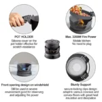 Kingpool Reusable Alocs Portable Outdoor Picnic Camping Pans Stove Cookware Set Pot Mess Kit With Bag