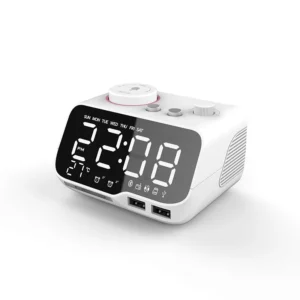 M9 5W Bass Alarm Sound Digital Bedside Sleep Alarm Clock Radio for Bluetooth Speaker Desk Charger in Blue for Hotels