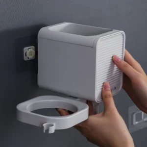 Wall-Mounted Modern White PP Plastic Multi-Purpose Toothbrush Holder Punch-Free Bathroom Accessories Organizer Home