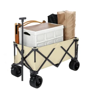 Outdoor Collapsible Camping Cart 600D Oxford Metal Utility Shopping Garden Beach Folding Wagon