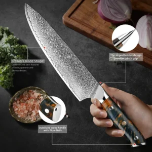 Professional 6Inch Boning Fillet Knife,Damascus Japanese 67 Layer Sharp Flexible Blade Kitchen Chef Knives