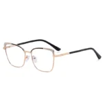 MS 81558 Stylish Large Frame Women’s Metal Glasses Block Blue Light Shiny Frames Designer Eyeglasses Optical