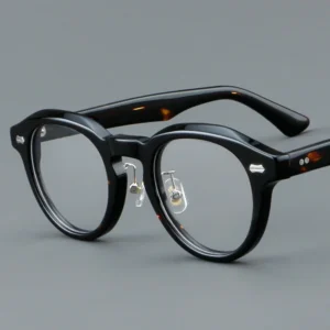 Vintage Acetate Glasses with Clear Lens, Anti Blue Light, Model 5806