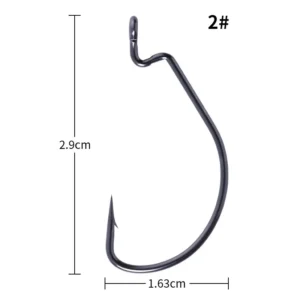 Hengjia Crank Hook Black 30pcs Boxed Single Hook 30pcs/box