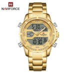 NAVIFORCE 9190 Relojes De Hombre Quartz Digital Watches Gold Waterproof Luxury Wrist Watches for Men
