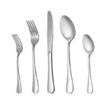 5PCS Eco-Friendly Stainless Steel Flatware Cutlery Set for Camping-Includes Steak Knife Fork Spoon
