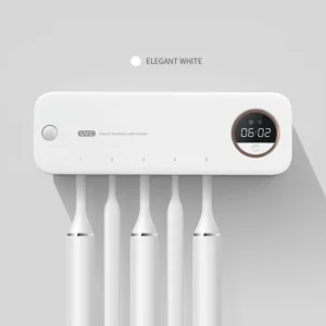 OEM 4000MAh UVC Toothbrush Sanitizer Cleaner Wall Mounted Timer Function Cordless Bathroom Toothbrush Holder