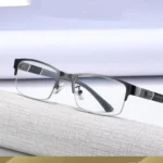 Flexible Glasses Unisex Semi Frame Blue Light Blocking Plain Spectacles Men Rectangle Reading Eyeglasses Frame