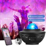 Colorful RGB Portable Indoor Bedroom KTV Bar Wedding Smart Music Star Projector Laser Night Light Speaker Projector Lamps