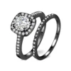14k black gold 1.5ct moissanite ring set