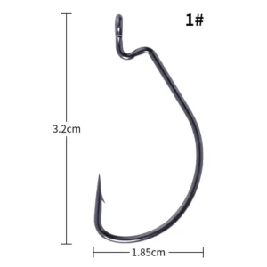 Hengjia Crank Hook Black 30pcs Boxed Single Hook 30pcs/box