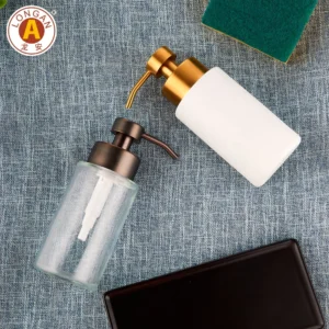 Matte Lotion Pump Glass Soap Dispenser with 304 Stainless Steel Pump Luxury Modern Soap Dispenser for Bathroom Accessories