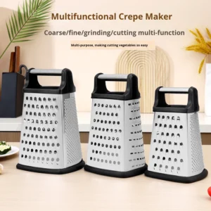 Professional 4 Sided Stainless Steel Cheese Grater Kitchen Manual Vegetable Grater with Handle for Gringer Potatoes