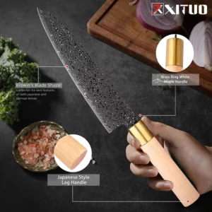 XITUO High Quality 67 Layer Damascus Steel Japanese Kitchen Chefs Knife