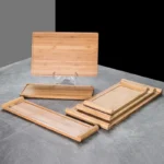 16-Inch Healthy Bamboo Serving Tray with Handle for Restaurant Breakfast Hotel Wooden Food Serving Tray