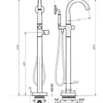 Luxury Accessories White and Rose Gold Brass Bath Floor Mounted Style Shower Bathtub Faucet Floor Standing Bathtub Faucet