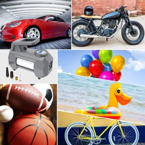 12V Tyre Inflator Air Pump Portable Car Air Compressor 150 PSI with Emergency LED Light for Car Motorcycle Bicycle