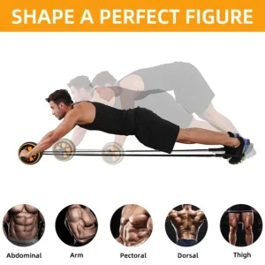 Ab Roller Wheel 13-in-1 Kit Core Strength Training Ab Machine with Resistance Band Knee Pad Accessories