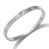 Silver Color Plated-Purple Flower
