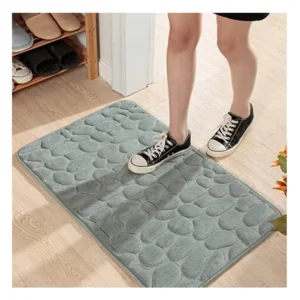 High Quality Soft White Faux Fur Rug Living Room Shaggy Rug Carpet Stone Embossed Bathroom Bath Mat