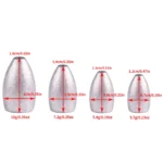 Fishing Tackle Accessories Worm Bullet Fishing Lead Weights 1.75g-21g Lead Sinkers