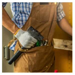 High Quality Heavy Duty Thick Canvas Electrician Men's Cross Back Aprons Men Work Apron With Tool Pockets