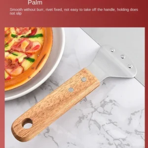 Pizza Cutter Turning Peel Rocker Spatula Baking Peelers Stainless Steel Wooden Handle Kitchen Accessories