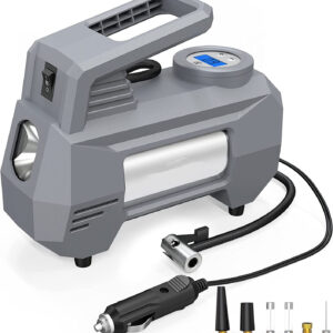 12V Tyre Inflator Air Pump Portable Car Air Compressor 150 PSI with Emergency LED Light for Car Motorcycle Bicycle