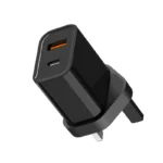 UK Plug QC 3.0 Dual Cargadores Carregador PD 20W Charger USB-C Power Adapter Mobile Phone Wall Type C Fast Travel Charger