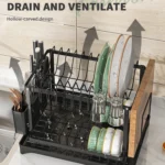 2 tier, dish drying rack, Cutlery rack with spout and draining tray, cutlery holder, cup holder, kitchen countertop storage rack