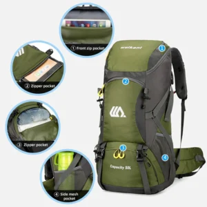 50L Travel Backpack Camping Men Large Hiking Bag Climbing Mountaineering Luggage bag