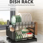 2 tier, dish drying rack, Cutlery rack with spout and draining tray, cutlery holder, cup holder, kitchen countertop storage rack