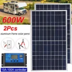 Outdoor Solar Panel 600W 12V Polycrystalline USB Power Portable Rechargeable Solar Cell Solar Generator for Home Lighting Camp