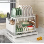 2 tier, dish drying rack, Cutlery rack with spout and draining tray, cutlery holder, cup holder, kitchen countertop storage rack