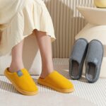 [Soft Plush House Shoes] Plush Women’s & Unisex Slip-On Slippers | Non-Slip Rubber Sole, Winter Warm Indoor House Shoes, Soft Cushioned Footbed | Multi-Color (Pink, Blue, Grey, Brown, Green, Yellow, Orange) for Home, Postpartum Care