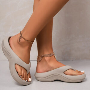 Women'S Stylish Casual Solid Color EVA Molded Flip-Flops, Comfortable And Soft, Suitable for All Seasons