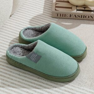 [Soft Plush House Shoes] Plush Women's & Unisex Slip-On Slippers | Non-Slip Rubber Sole, Winter Warm Indoor House Shoes, Soft Cushioned Footbed | Multi-Color (Pink, Blue, Grey, Brown, Green, Yellow, Orange) for Home, Postpartum Care