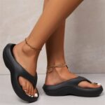 Women’S Stylish Casual Solid Color EVA Molded Flip-Flops, Comfortable And Soft, Suitable for All Seasons