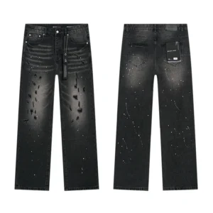 High Quality Men's Designer Ripped Vintage Slim Jeans Blue Men Pants Distressed Denim Jeans