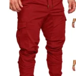 Plus Size Cargo Pants Men’s Casual Tethered Elastic Men Jogger Pants Track Pants