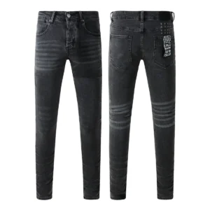 KSUBI Men's Jeans Original Elastic Fabrics Distressed Stonewashed Colored Dark Ripped Denim Pencil Pants High
