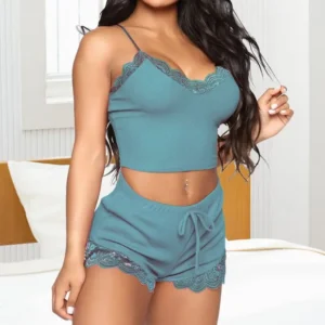 Casual Night Wear Silk Satin Pajama Women Loungewear Pyjamas Knitted Plus Size Women's Sleepwear