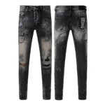 KSUBI Men’s Jeans Original Elastic Fabrics Distressed Stonewashed Colored Dark Ripped Denim Pencil Pants High
