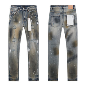 High Quality Men's Designer Ripped Vintage Slim Jeans Blue Men Pants Distressed Denim Jeans