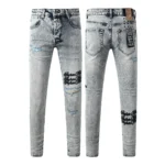KSUBI Men’s Jeans Original Elastic Fabrics Distressed Stonewashed Colored Dark Ripped Denim Pencil Pants High